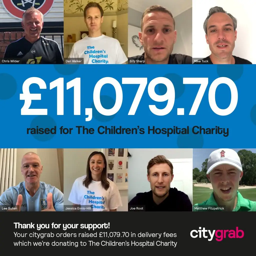 CityGrab surpass target for Children Hospital donations