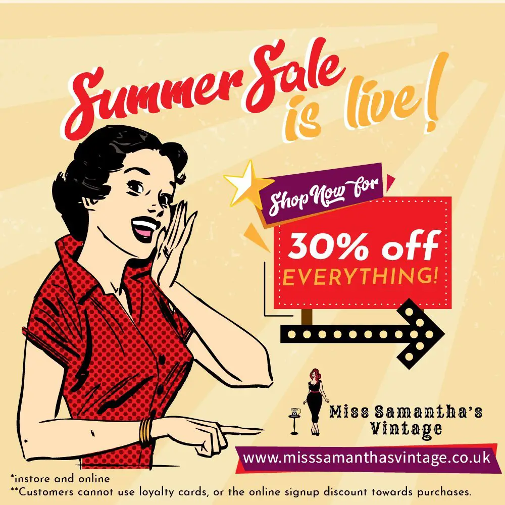 Miss Samantha's Vintage summer sale is on!