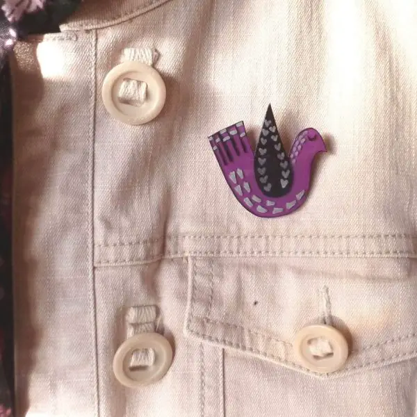 Purple Love Bird on Jacket