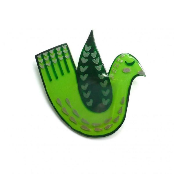 Green Love Bird Brooch