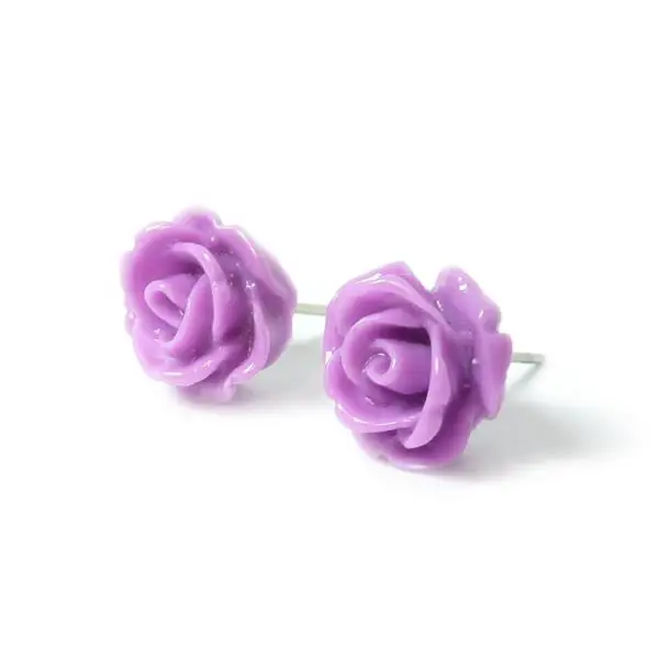 Purple Rose Studs