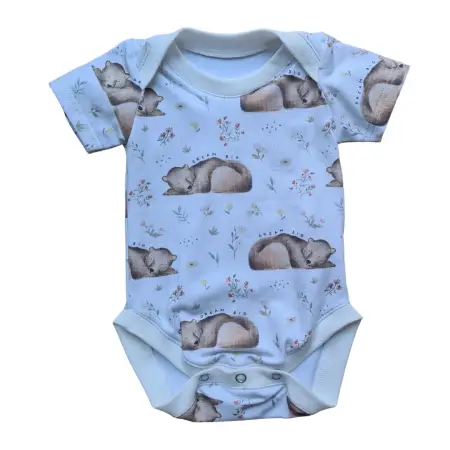 Baby vest with sleeping bears and the words dream big above them